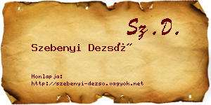 Szebenyi Dezső névjegykártya