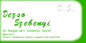 dezso szebenyi business card
